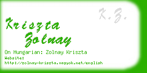 kriszta zolnay business card